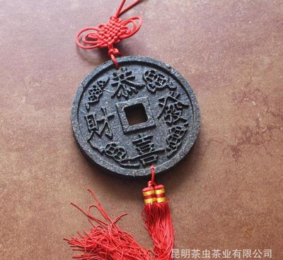 普洱茶挂件厂家批发 招财进宝/恭喜发财 普洱工艺品茶雕 来图